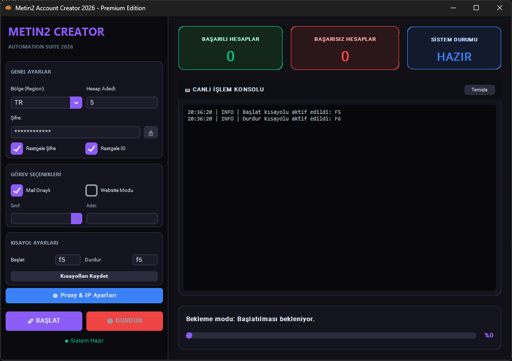LifeFish Account Creator Interface